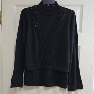Black Beaded Sweater